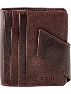Damy Hakiki Deri Mıknatıslı Erkek Cüzdan 513 - Bordo