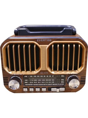 Everton RT-679  Bluetooth-Usb-Sd-Fm Şarjlı Solarlı  Nostaljik Radyo