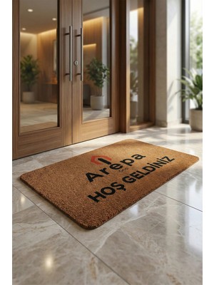 Valerine Life Velür Coco Görünüm Kişiye Firmaya Özel Logolu Ev Ofis Işyeri Kapı Önü Paspası 50X90CM