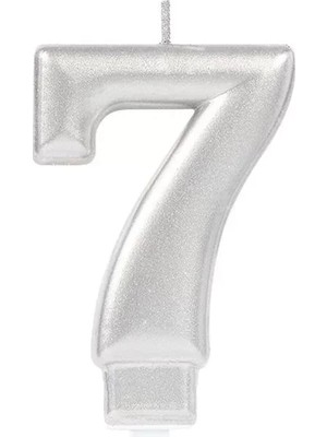 Midas Toptan Home 7 Rakamı Mum Gümüş Renk