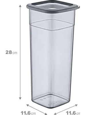 6'lı Set Skali Kare Saklama Kabı 2140 ml