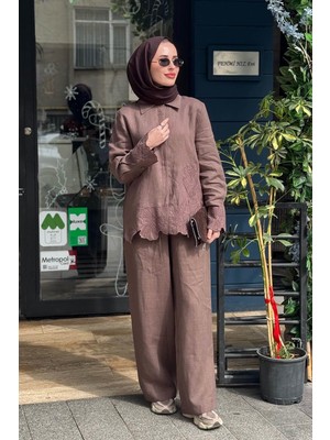Clande Pantolonlu Takım 2601-3028T Kahve