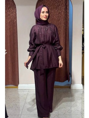 Moor Pantolonlu Takım 26S4070 Mürdüm