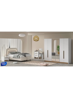 Vieva Sahra 6 Kapılı Gardırop 100% Mdf Bazalı– Teslimat & Kurulum Dahil