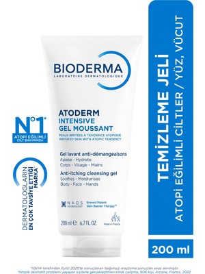 Atoderm Intensive Foaming Gel Çok Kuru Atopi Eğilimli Cilt Onarıcı Temizleme Jeli Niasinamid 200 ml