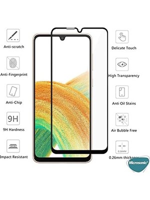 Galaxy A33 5g Tam Kaplayan Temperli Cam Ekran Koruyucu Siyah