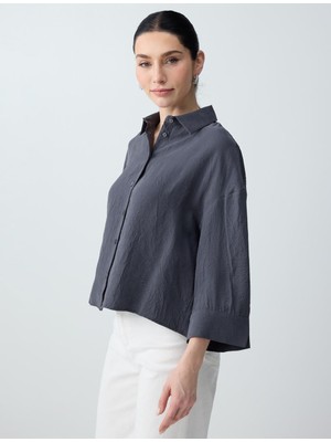 Jimmy Key Antrasit Rahat Kesim Truvakar Kol Modal Dokuma Gömlek