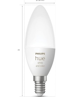 Hue 5.3W Renkli Akıllı B39 E14 LED Ampul, Bluetooth Özellikli