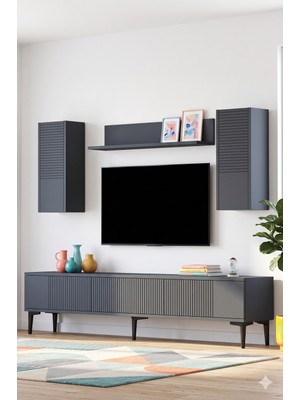 Yumedi Design TVR1819A - Tarçın Tv Ünitesi Takımı 180CM Antrasit