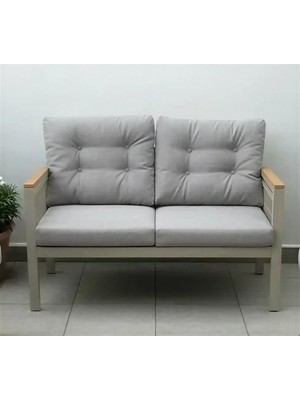 Opal 2li (Gri) Metal Gövde Balkon-Bahçe-Kafe,çay Seti,koltuk Takımı,oturma Grubu,ofis Koltuğu