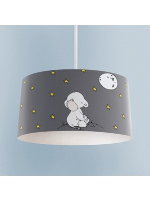 PremiumPort Ay ve Fil Desenli Sevimli Bebek ve Çocuk Odası Avizesi