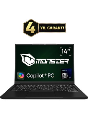 Monster Huma H4 V7.3.5 Core Ultra X7 358H 32 GB Ram 1 Tb SSD Intel Arc B390 Windows 11 14" Fhd+ Copilot+ Pc Iş Bilgisayarı
