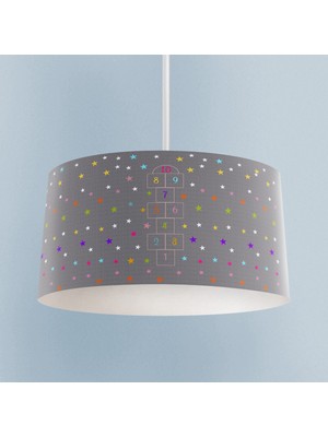 PremiumPort Yıldızlı Seksek Desenli Bebek ve Çocuk Odası Avizesi