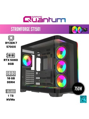 Quantum Gaming Stormforge ST1501 Ryzen 7 5700X 16GB Ddr4 1tb Nvme RTX5060 8gb 240MM Sıvı Soğutmalı Oyuncu Bilgisayarı