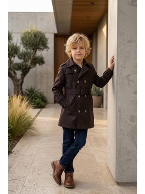 Hc Kids Wear Erkek Çocuk Içi Pamuk Astarlı Trençkot Yağmurluk