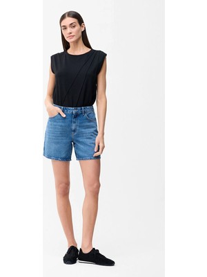 Love My Body Denim Cepli Şort Lacivert 170L9941000