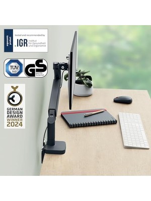 Ergo Yerden Tasarruf Sağlayan Tekli Monitör Kolu, 64890089, Gri