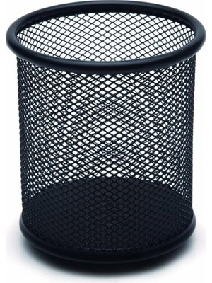 Masa Üstü Ofis Tipi Metal Kalemlik, Kalemlik,masa Düzenleyici ve Toparlayıcı Organizer,kalem Kutusu (Siyah Silindir)