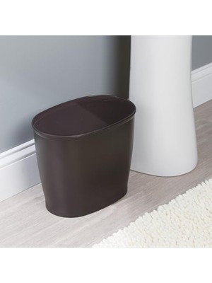 Kent Oval Çöp Kutusu Çöp Sepeti Için Banyo, Mutfak, Ofis, Plastik, 30, 5 x 20, 3 x 25, 4 Cm, Plastik, Kahverengi, No Size