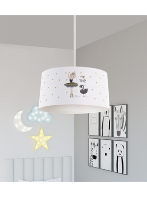 PremiumPort Balerin ve Kuğu Desenli Çocuk Odası Avizesi, Şık ve Aydınlatıcı Tasarım