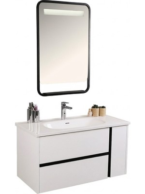 Kobos Linear 100 cm Banyo Dolabı Seti Bianco
