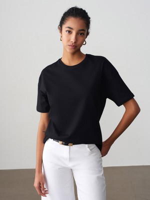 Dilvin 3683 Basic T-Shirt-Siyah