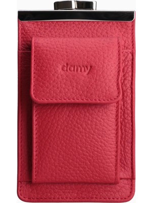 Damy Hakiki Deri Unisex Kartlıklı Sigaralık 701 - Kırmızı