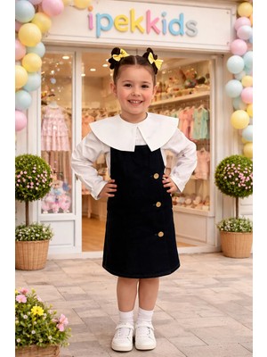 İpek Kids Ipekkids Kız Çocuk Kot Salopet Poplin Gömlek