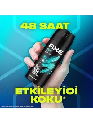 Axe Erkek Sprey Deodorant Apollo 48 Saat Etkileyici Koku Vücut Spreyi 150 ml