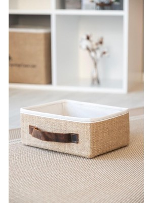 Jüt Dolap Içi Organizer Takı, Makyaj, Banyo, Ofis Düzenleyici Saklama Kutusu Organizer 35X26X15 cm
