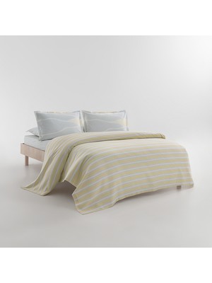 Yataş Mathias Baskılı %100 Pamuk Tek Kişilik Pike Takımı - Mavi