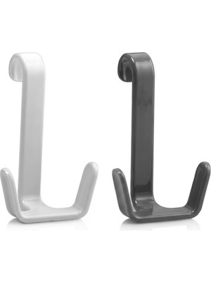 2’li Çift Kancalı Plastik Havlupan Askısı – Dolap ve Petek Uyumlu Askı Aparatı, Pratik Havlu ve Giysi Askısı, Delmeden Takılan Banyo Askılığı, Dayanıklı Plastik Kanca Seti