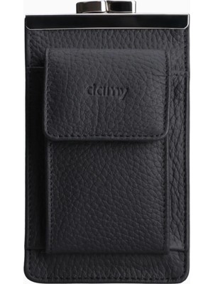 Damy Hakiki Deri Unisex Kartlıklı Sigaralık 701 - Siyah