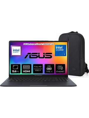 Asus Expertbook B1503CVA Intel Core 7 150U 32GB Ddr5 1tb SSD 15.6" Fhd Windows 11 Pro Taşınabilir Bilgisayar + Snertech Çanta
