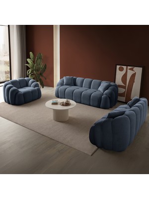 Eymense Bubble Koltuk Takımı 3+3+1 Lacivert