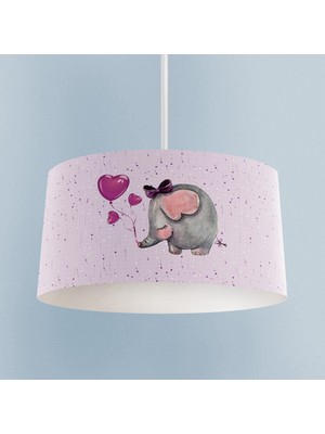 PremiumPort Mor Fil Desenli Bebek ve Çocuk Odası Avizesi, Şık ve Renkli Aydınlatma