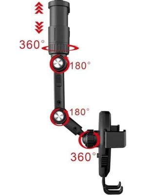 Dikiz Aynası Araç Cep Telefonu Tutucu, 360 Derece Dönebilen Dikiz Aynası Cep Telefonu Tutucu, Araba, Çalışma Masası, Yatak Için Çok Fonksiyonlu Cep Telefonu Tutucu 0599