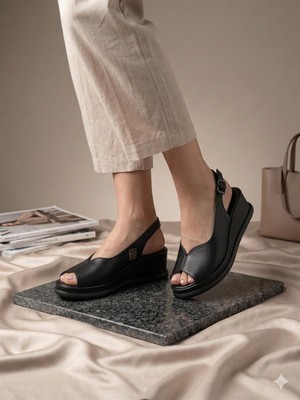 Tarçın Ayakkabı Hakiki Deri Kadın Deri Sandalet TRC108-1704