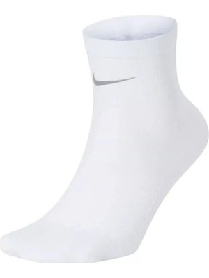 Nike Spark Lightweight Running Ankle Quarter Socks Dri-Fit Reflektörlü Bilek Tekli Koşu Çorabı Beyaz