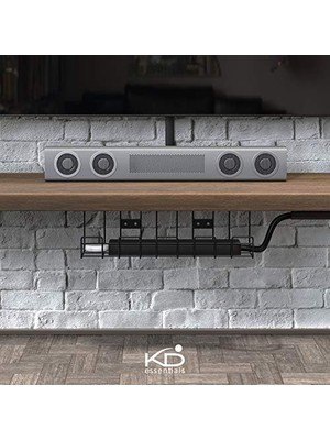Kd Essentials – 2× Metal Kablo Sepeti-M Boyutu, 2'li Paket – Kablo Tutucu ve Kanalı (Masa Altı/duvar Montajı, Vidalanabilir, Şarj Cihazı, Güç Kaynağı, Priz Şeritlerini Saklar, Siyah)