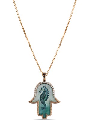 Lial Diamond 0.17 Karat Denizatı Desenli Pırlanta Kolye; Doğal Pırlanta, Sertifikalı  Mücevher