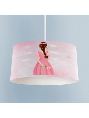 PremiumPort Örgülü Saçlı Kız Desenli Bebek ve Çocuk Odası Avizesi