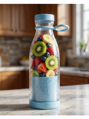 TeknoKapsül Taşınabilir Blender 380 ml USB Şarjlı Meyve Karıştırıcı Kolay Temizlenebilir -
