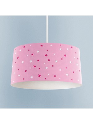 PremiumPort Yıldızlı Pembe Bebek ve Çocuk Odası Avizesi, Şık ve Fonksiyonel Tasarım