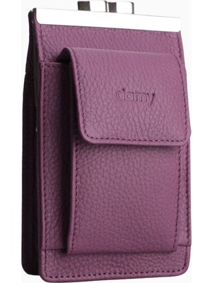 Damy Hakiki Deri Unisex Kartlık Sigaralık 701 - Mürdüm
