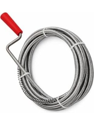 3 Metre Manuel Gider Açma Teli, Lavabo ve Banyo Için Uzun Spiral Gider Açıcı, Paslanmaz Çelik Tıkanıklık Açma Aparatı, Lavabo Açma Spirali 3m, Manuel Gider Açma Aparatı