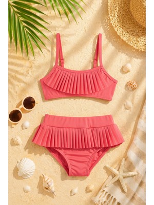 Beniizle Fırfırlı Kız Çocuk Bikini Takımı