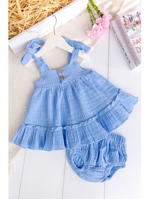 Babymod Müslin 100% Pamuk Askılı Yazlık Kız Bebek Elbise
