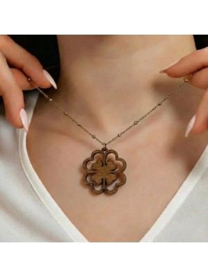 Koçak Takı Ahşap Kolye Modern Özgün Minimalist Takı Model No 292