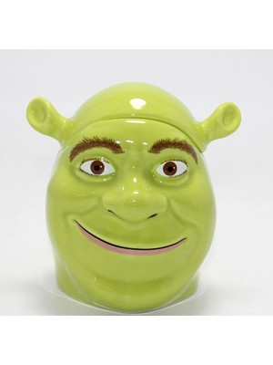 TeknoKapsül 3D Shrek Tasarımı Kapaklı Kupa Bardak ALK4534